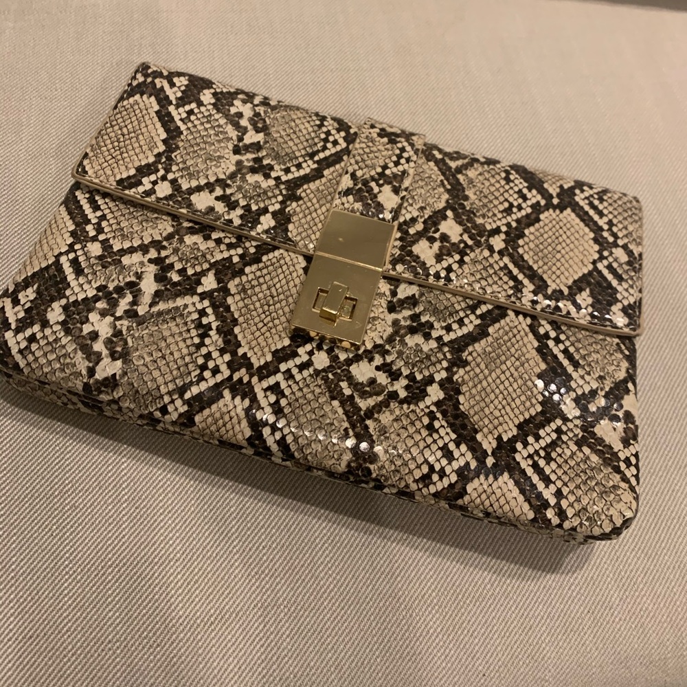 Snakeskin crossbody/ dual clutch